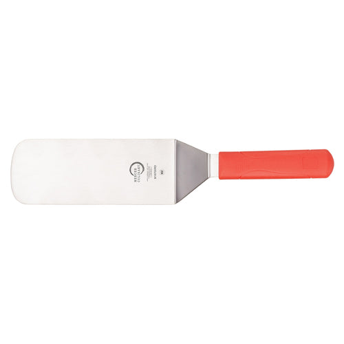 Mercer Culinary M18700RD 8" x 3" Turner w/ Red Polypropylene Handle, High Carbon Japanese Steel-cityfoodequipment.com