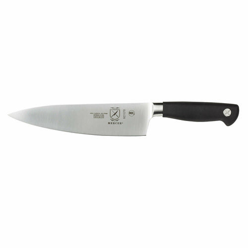 Mercer Culinary M21078 8" Chef's Knife w/ Santoprene™ Black Handle, Carbon Steel-cityfoodequipment.com