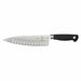 Mercer Culinary M21077 8" Granton Chef's Knife w/ Black Non-Slip Santoprene™ Handle, High-Carbon German Steel-cityfoodequipment.com