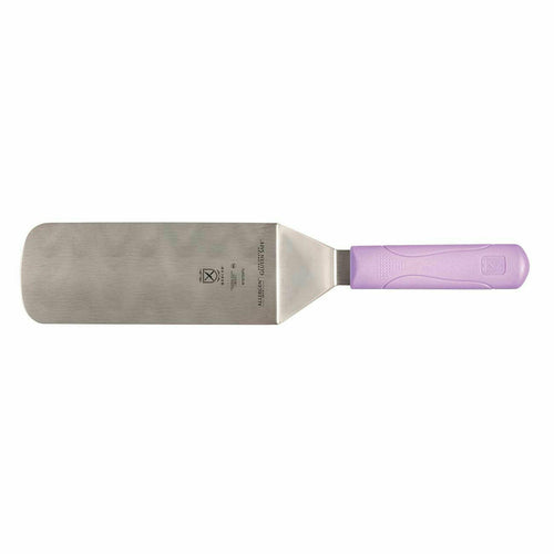 Mercer Culinary M18700PU 8" x 3" Turner w/ Purple Polypropylene Handle, High Carbon Japanese Steel-cityfoodequipment.com