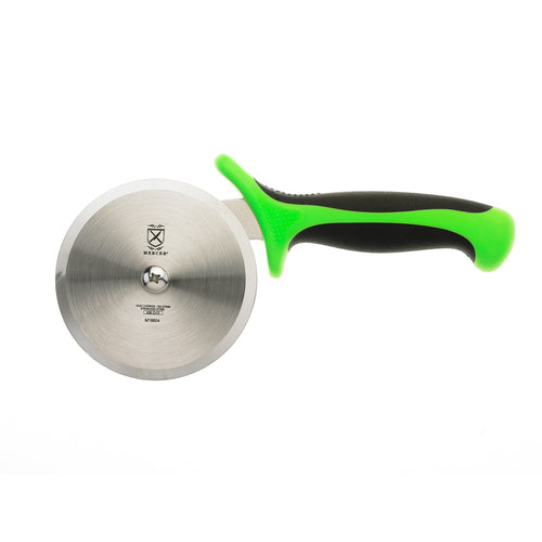 Mercer Culinary M18604GR 4" Pizza Cutter w/ Green Santoprene™/Polypropylene Handle, High Carbon Japanese Steel-cityfoodequipment.com