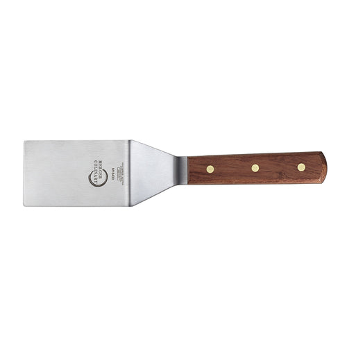Mercer Culinary M18430 4" x 2 1/2" Turner w/ Rosewood Handle, Stainless Steel-cityfoodequipment.com