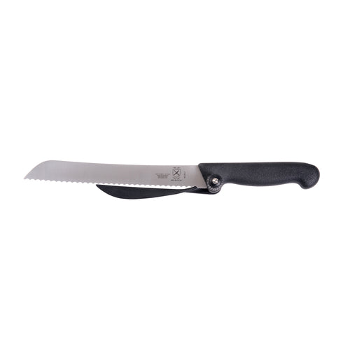 Mercer Culinary M13613 8 1/4" Wavy Bread Knife w/ Black Textured Polypropylene Handle, German Steel-cityfoodequipment.com