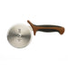 Mercer Culinary M18604BR 4" Pizza Cutter w/ Brown Santoprene™/Polypropylene Handle, High Carbon Japanese Steel-cityfoodequipment.com