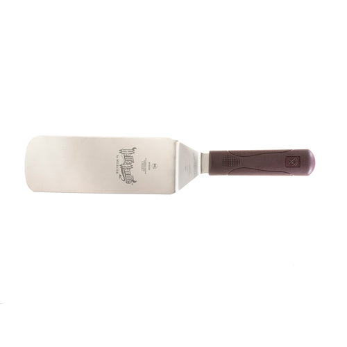 Mercer Culinary M18305 8" x 3" Turner w/ Red Nylon Handle, Stainless Steel-cityfoodequipment.com