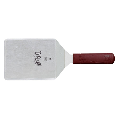 Mercer Culinary M18290 6" x 5" Turner w/ Red Nylon Handle, Stainless Steel-cityfoodequipment.com