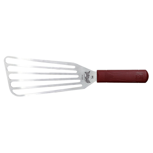 Mercer Culinary M18390 9" Slotted Fish Turner w/ Red Nylon Handle, Stainless Steel-cityfoodequipment.com