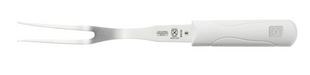 Mercer Culinary M18190 8" Carving Fork w/ White Polypropylene Handle, High Carbon Japanese Steel-cityfoodequipment.com