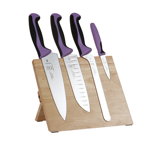 Mercer Culinary M21981PU 5 Piece Knife Set w/ Bamboo Magnetic Board-cityfoodequipment.com
