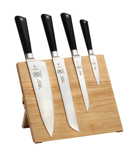 Mercer Culinary M21990 5 Piece Knife Set w/ Rubberwood Magnetic Board-cityfoodequipment.com