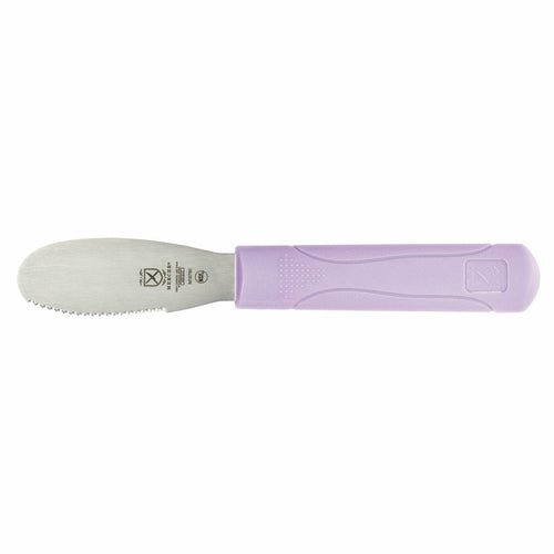 Mercer Culinary M18780PU 3 1/2" Sandwich Spreader w/ Purple Polypropylene Handle, High Carbon Japanese Steel-cityfoodequipment.com