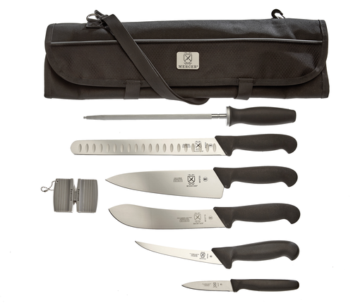 Mercer Culinary M13751 8 Piece BBQ Competition Set w/ Pocket Roll-cityfoodequipment.com