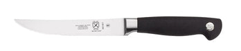 Mercer Culinary M21921 5" Serrated Steak Knife w/ Black Non-Slip Santoprene™ Handle, High-Carbon German Steel-cityfoodequipment.com