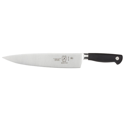 Mercer Culinary M21080 10" Chef's Knife w/ Santoprene™ Black Handle, Carbon Steel-cityfoodequipment.com