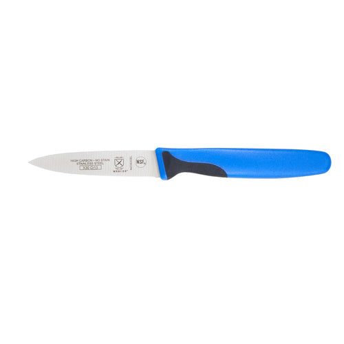 Mercer Culinary M23930BL 3" Paring Knife w/ Blue Santoprene™/Polypropylene Handle, High Carbon Japanese Steel-cityfoodequipment.com