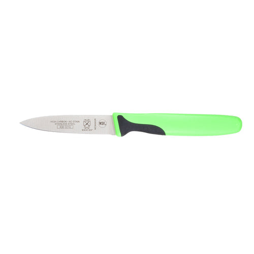 Mercer Culinary M23930GR 3" Paring Knife w/ Green Santoprene™/Polypropylene Handle, High Carbon Japanese Steel-cityfoodequipment.com