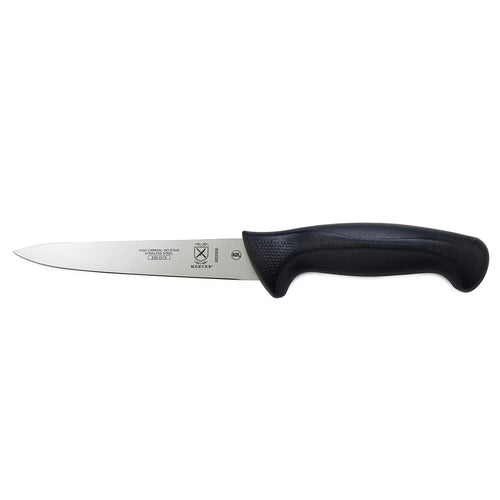 Mercer Culinary M23306 6" Utility Knife w/ Black Santoprene™/Polypropylene Handle, High Carbon Japanese Steel-cityfoodequipment.com