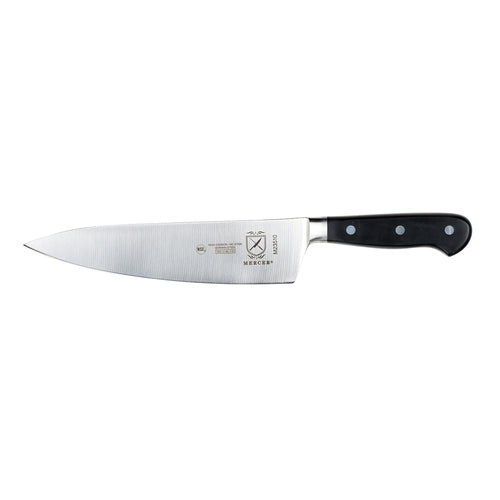Mercer Culinary M23510 8" Chef's Knife w/ Black Ergonomic Delrin™ Handle, High-Carbon German Steel-cityfoodequipment.com