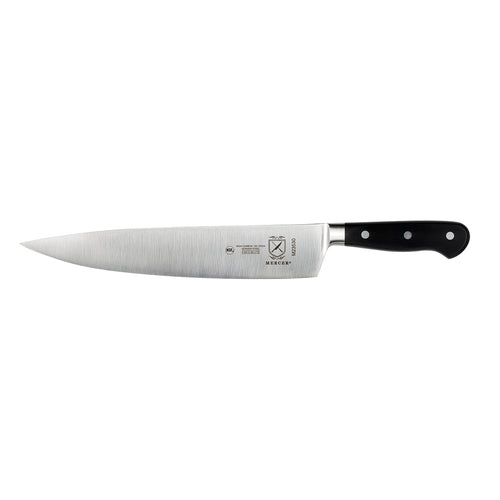 Mercer Culinary M23530 10" Chef's Knife w/ Black Ergonomic Delrin™ Handle, High-Carbon German Steel-cityfoodequipment.com