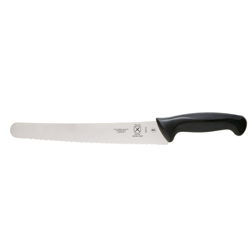 Mercer Culinary M23210 10" Bread Knife w/ Black Santoprene™/Polypropylene Handle, High Carbon Japanese Steel-cityfoodequipment.com