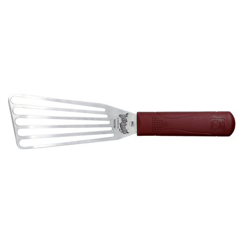 Mercer Culinary M33183 6 1/2" Slotted Fish Turner w/ Red Nylon Handle, Stainless Steel-cityfoodequipment.com