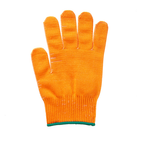 Mercer Culinary M33415ORM Medium Cut Resistant Glove - Ultra High Molecular Polyethylene, Orange w/ Green Cuff-cityfoodequipment.com