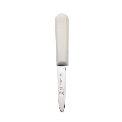 Mercer Culinary M33026A 3 1/4" Clam Knife w/ White Polypropylene Handle, High Carbon Japanese Steel-cityfoodequipment.com