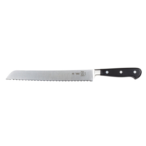 Mercer Culinary M23650 9 " Wavy Bread Knife w/ Black Ergonomic Delrin™ Handle, High-Carbon German Steel-cityfoodequipment.com