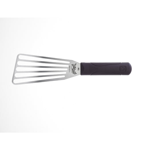 Mercer Culinary M33183LH 6 1/2" Slotted Fish Turner w/ Red Nylon Handle, Stainless Steel-cityfoodequipment.com