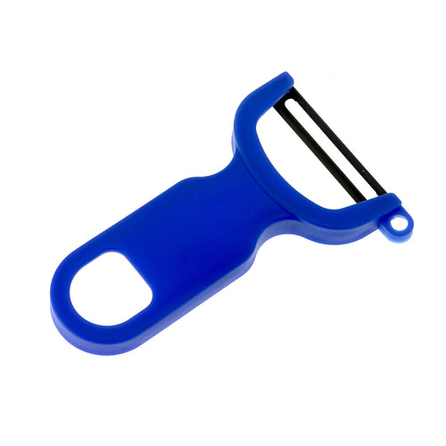 Mercer Culinary M33071BLB "Y" Peeler w/ Straight Edge, Ergonomic Polypropylene Handle, Blue-cityfoodequipment.com