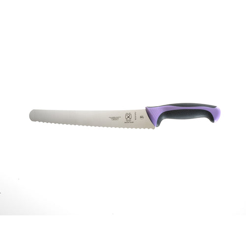 Mercer Culinary M23210PU 10" Bread Knife w/ Purple Santoprene™/Polypropylene Handle, High Carbon Japanese Steel-cityfoodequipment.com