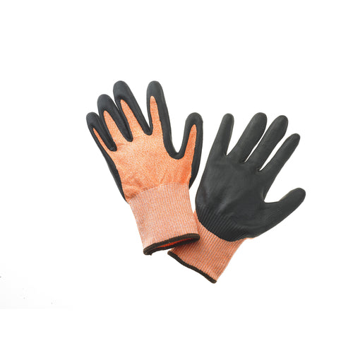 Mercer Culinary M33425L Food Processing Gloves HPPE Reinforced - Large, Orange w/ Brown Cuff-cityfoodequipment.com