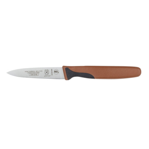 Mercer Culinary M23930BR 3" Paring Knife w/ Brown Santoprene™/Polypropylene Handle, High Carbon Japanese Steel-cityfoodequipment.com