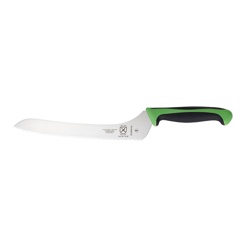 Mercer Culinary M23890GR 9" Bread Knife w/ Green Santoprene™/Polypropylene Handle, High Carbon Japanese Steel-cityfoodequipment.com