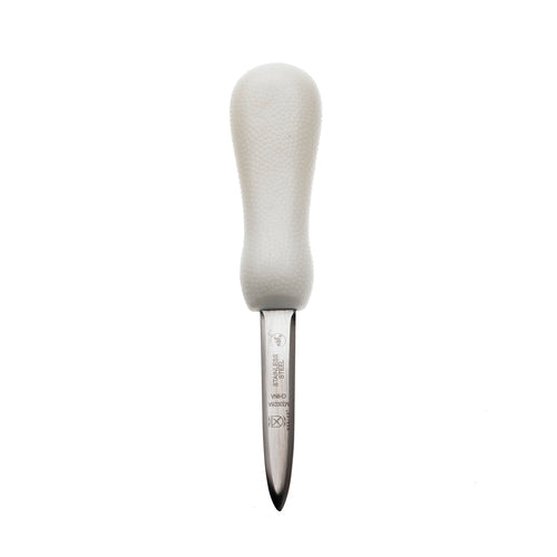 Mercer Culinary M33028A 3" Oyster Knife w/ White Polypropylene Handle, High Carbon Japanese Steel-cityfoodequipment.com