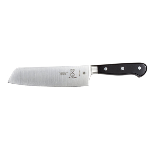 Mercer Culinary M23660 7" Nakiri w/ Black Ergonomic Delrin™ Handle, High-Carbon German Steel-cityfoodequipment.com