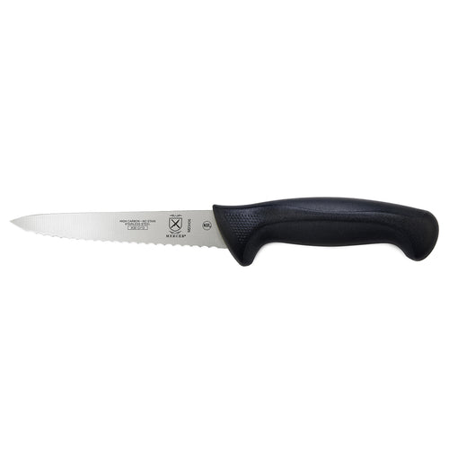Mercer Culinary M23408 8" Utility Knife w/ Black Santoprene™/Polypropylene Handle, High Carbon Japanese Steel-cityfoodequipment.com