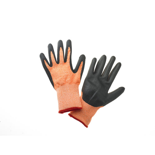 Mercer Culinary M33425S Food Processing Gloves HPPE Reinforced - Small, Orange w/ Red Cuff-cityfoodequipment.com