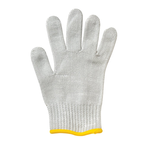 Mercer Culinary M33413XS Extra Small Cut Resistant Glove - Stainless Steel Reinforced, White w/ Gold Cuff-cityfoodequipment.com