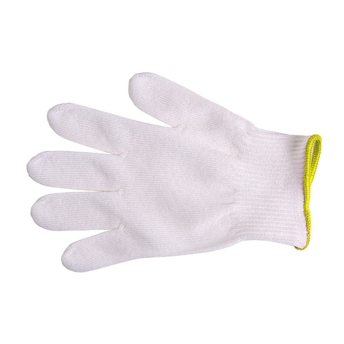 Mercer Culinary M33411XS Extra Small Cut Resistant Glove - Polyethylene Reinforced Knit, White w/ Gold Cuff-cityfoodequipment.com