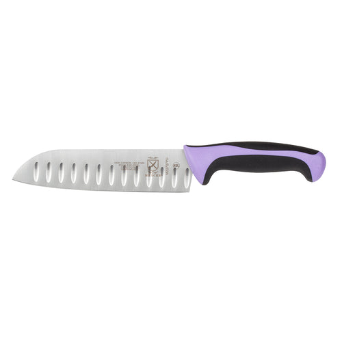 Mercer Culinary M22707PU 7" Santoku Knife w/ High Carbon Japanese Steel Blade & Purple Santoprene™/Polypropylene Handle-cityfoodequipment.com
