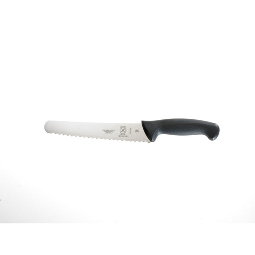 Mercer Culinary M23208 8" Bread Knife w/ Black Santoprene™/Polypropylene Handle, High Carbon Japanese Steel-cityfoodequipment.com