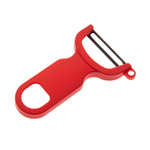 Mercer Culinary M33071RDB "Y" Peeler w/ Straight Edge, Ergonomic Polypropylene Handle, Red-cityfoodequipment.com