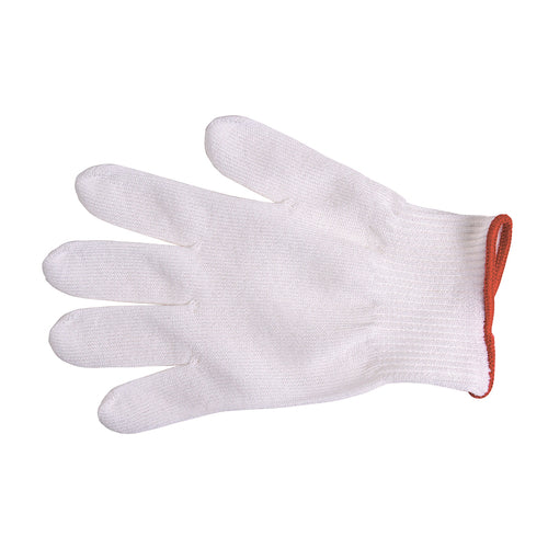 Mercer Culinary M33411S Small Cut Resistant Glove - Polyethylene Reinforced Knit, White w/ Red Cuff-cityfoodequipment.com