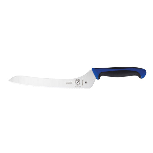 Mercer Culinary M23890BL 9" Bread Knife w/ Blue Santoprene™/Polypropylene Handle, High Carbon Japanese Steel-cityfoodequipment.com