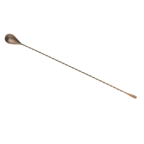 Barfly 15 3/4" Bar Spoon w/ Weighted Teardrop End, Antique Copper (M37013ACP)-cityfoodequipment.com