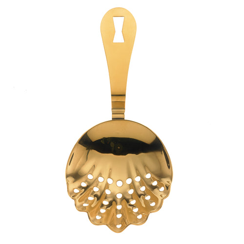 Barfly 7" Scalloped Julep Strainer, Gold (M37029GD)-cityfoodequipment.com
