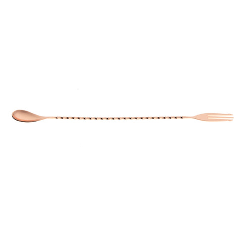 Barfly 12 3/8" Bar Spoon w/ Fork End, Copper (M37015CP)-cityfoodequipment.com