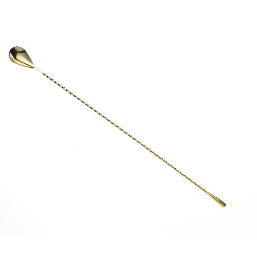 Barfly 15 3/4" Bar Spoon w/ Weighted Teardrop End, Gold (M37013GD)-cityfoodequipment.com