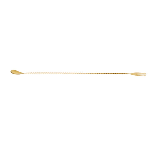Barfly 19 5/8" Bar Spoon w/ Fork End, Gold (M37017GD)-cityfoodequipment.com
